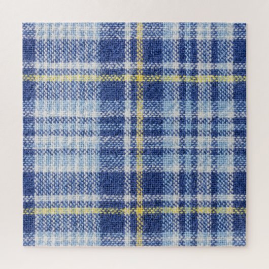 Puzzle Tartan jaune bleu : Plaid tendance (Vertical)
