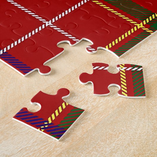 Puzzle Tartan rouge coloré (Côté)