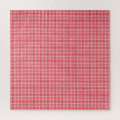Puzzle Tartan rouge rétro plaid : motif sans soudure. (Vertical)