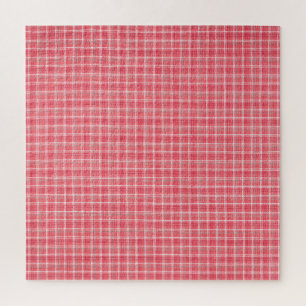 Puzzle Tartan rouge rétro plaid : motif sans soudure.
