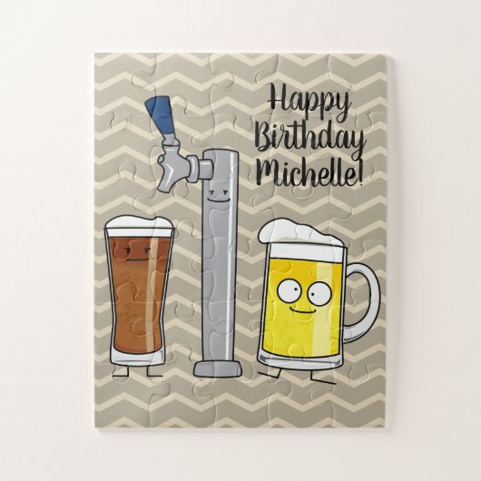 Puzzle Tasse vaillante de mousse d'alcool de robinet de (Vertical)