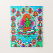 Puzzle Tatouage cool oriental tibétain thangka vert Tara (Vertical)