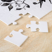 Puzzle Tatouage de colibri vert et jaune Design en blanc (Côté)