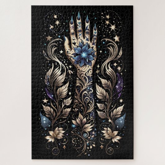 Puzzle Tatouage Main Noir Et Or (Vertical)