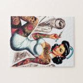 Puzzle Tattooed Nurse Pin-up (Horizontal)