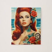 Puzzle Tattooed Redhead Pin-up (Vertical)