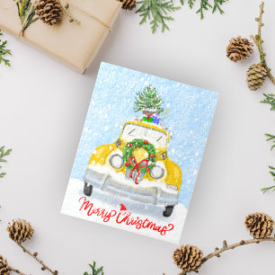 Puzzle Taxi jaune de Noël vintage des années 1950 à New Y