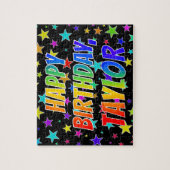 Puzzle "TAYLOR" Prénom, Amusant "HEUREUX ANNIVERSAIRE" (Vertical)