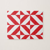 Puzzle Tchry Red Geometric Deco Cube Pattern (Horizontal)