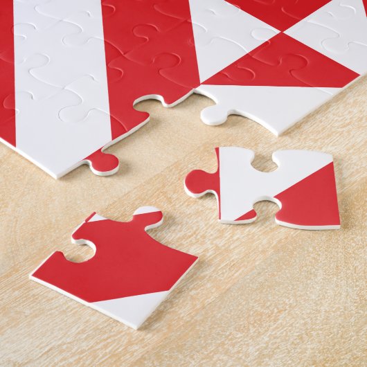 Puzzle Tchry Red Geometric Deco Cube Pattern (Côté)