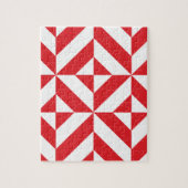 Puzzle Tchry Red Geometric Deco Cube Pattern (Vertical)