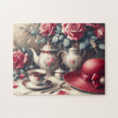 Puzzle Tea Time Rose Rose et Teacup (Horizontal)