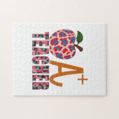 Puzzle Teacher Art Apple A Plus Teacher (Horizontal)