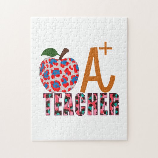 Puzzle Teacher Art Apple A Plus Teacher (Vertical)