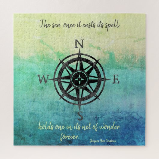 Puzzle Teal Ombre Sea (Vertical)