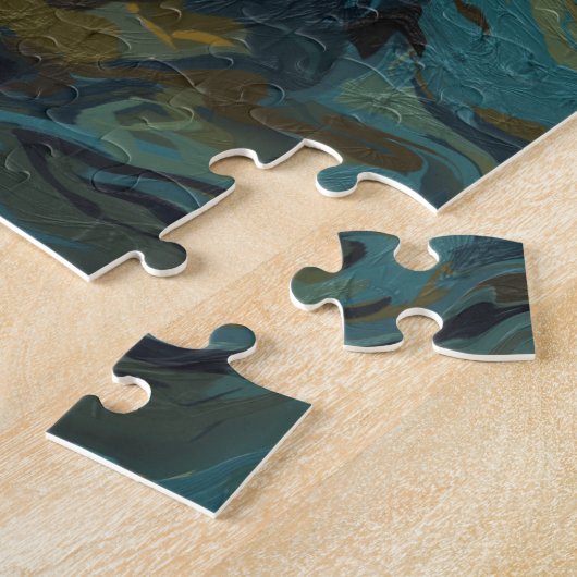 Puzzle Teal, or, White and Black Oils (Côté)