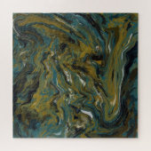 Puzzle Teal, or, White and Black Oils (Horizontal)