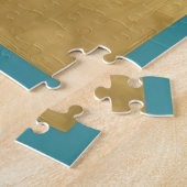 Puzzle Teal Orange Or Géométrique Abstrait (Côté)