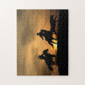 Puzzle Team Roping Cowboys Horses and Steer (Vertical)