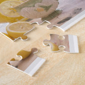 Puzzle Teapot Jaune et Fleurs Encore Vie Photo (Côté)