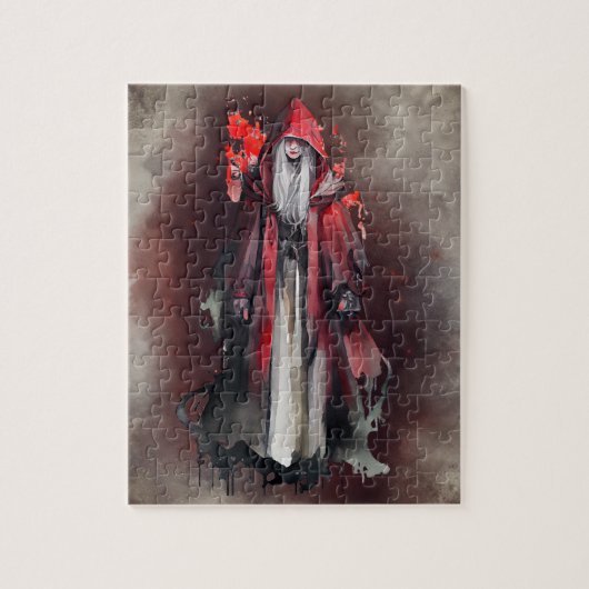 Puzzle Técherie | Sorcière rouge aux ombres gothiques du (Vertical)