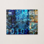 Puzzle Technologie de code binaire d'arrière - plan (Horizontal)