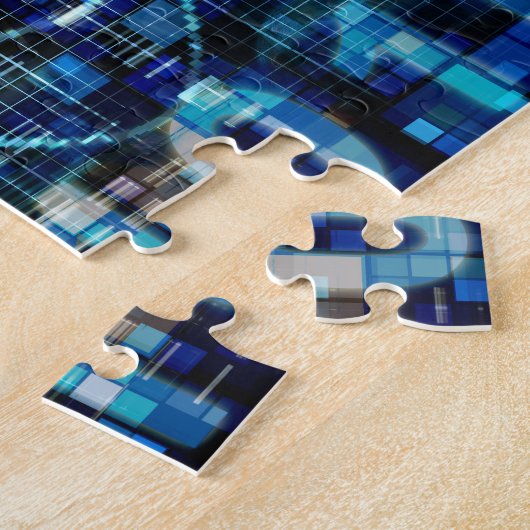 Puzzle Technologie de code binaire d'arrière - plan (Côté)