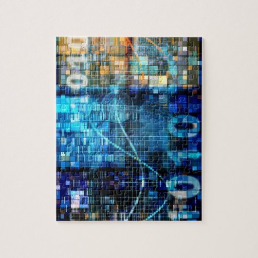 Puzzle Technologie de code binaire d'arrière - plan (Vertical)