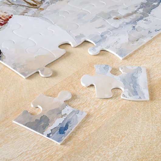 Puzzle Teddy Bear Construire un Snowman (Côté)