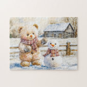 Puzzle Teddy Bear Construire un Snowman (Horizontal)