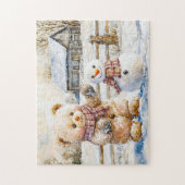 Puzzle Teddy Bear Construire un Snowman (Vertical)