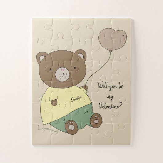 Puzzle Teddy Bear Sera Ma Valentine (Vertical)