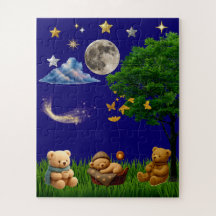 Puzzle Teddy Night Park esthétique
