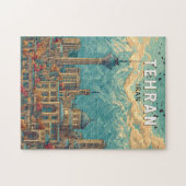 Puzzle Téhéran Iran Illustration Voyage Art Vintage (Horizontal)