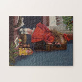 Puzzle Téléphone Antique de Petite Fille de Noël (Horizontal)