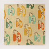 Puzzle Téléphones rétro, motif sans couture colorée. (Horizontal)