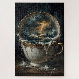 Puzzle Tempête Dans Une Tasse À Thé — Art Océanique Surr