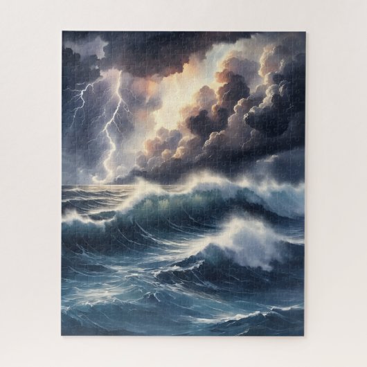 Puzzle Tempête D'Aquarelle En Mer (Vertical)