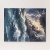 Puzzle Tempête D'Aquarelle En Mer (Horizontal)