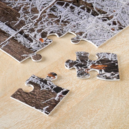 Puzzle Tempête de verglas en hiver dans la forêt - 16x20  (Côté)