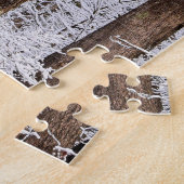 Puzzle Tempête de verglas en hiver dans la forêt - 20x20  (Côté)
