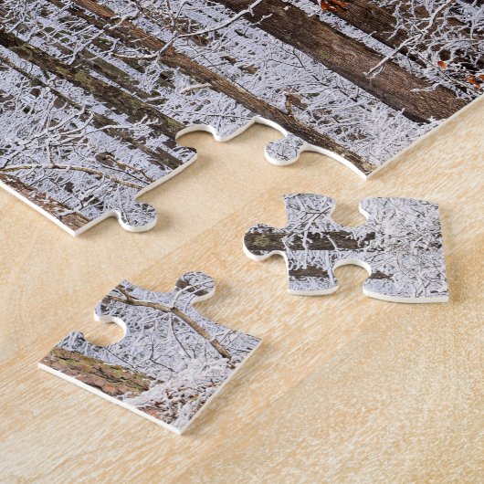 Puzzle Tempête de verglas en hiver dans la forêt - 8x10 p (Côté)