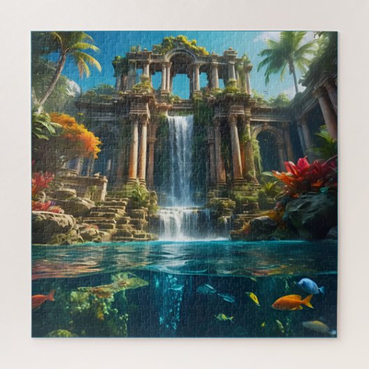 Puzzle Temple Tropical Cascade Lac des Poissons (Vertical)