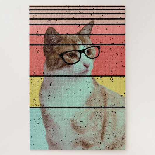 PUZZLE TENDANCE DRÔLE MIGNON CHAT VINTAGE (Vertical)