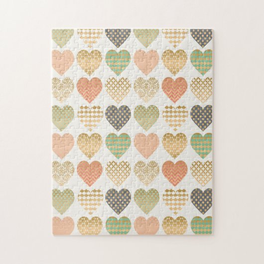 Puzzle tendances modernes coeurs graphiques (Vertical)