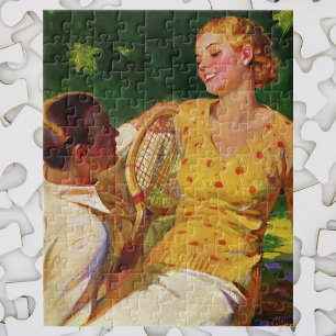 Puzzle Tennis de sport vintage, amour et romance