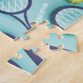 Puzzle Tennis Racket Ball & Kids Nom Motif Cute Sport (Côté)