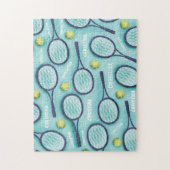 Puzzle Tennis Racket Ball & Kids Nom Motif Cute Sport (Vertical)