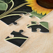 Puzzle terrain de tournesol au coucher du soleil (Côté)