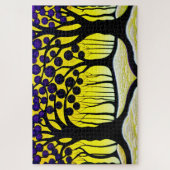 Puzzle Terre Abstraite de paradis forestier jaune et pour (Vertical)